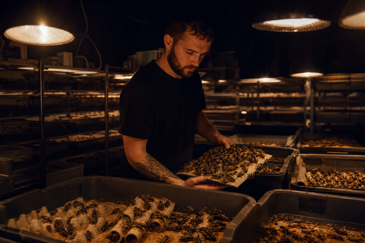 Élever 10 000 grillons par mois
